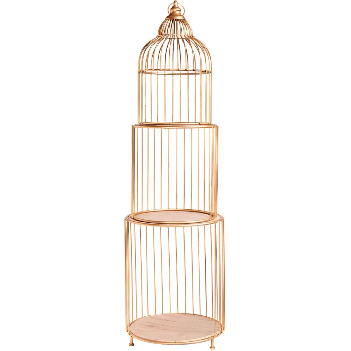 Decoración De Primavera>DecoWoerner Estantería De Jaula De Pájaro, Altura 140 Cm, Calidad B oro