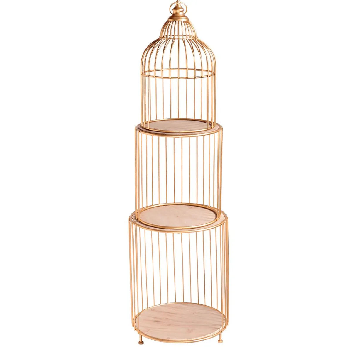 Decoración De Primavera>DecoWoerner Estantería De Jaula De Pájaro, Altura 140 Cm, Calidad B oro