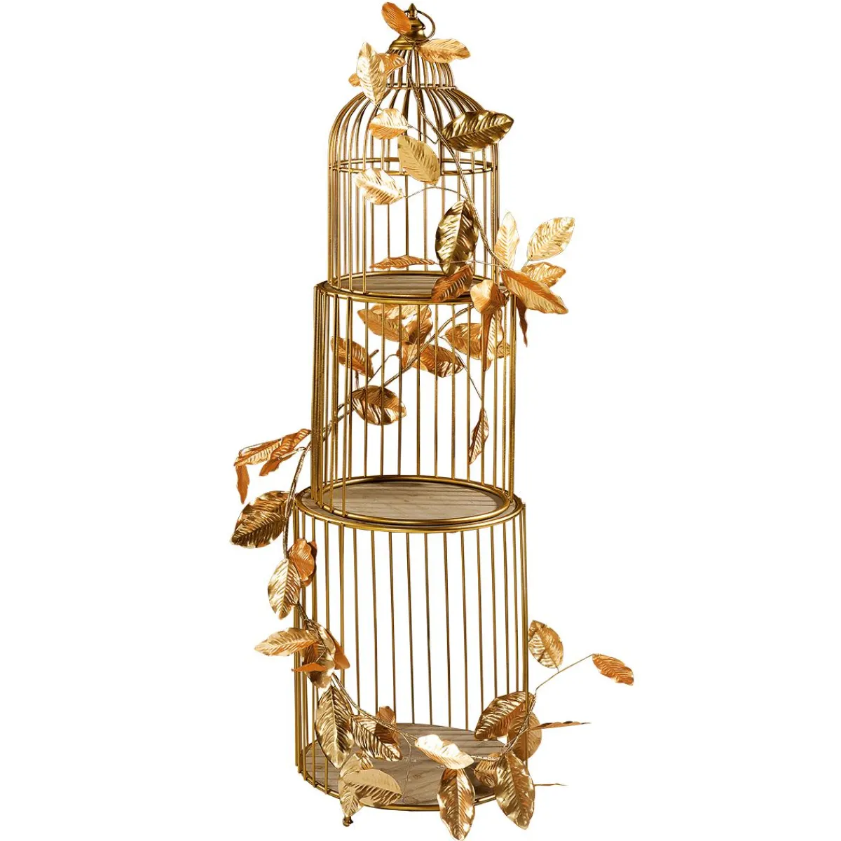 Decoración De Primavera>DecoWoerner Estantería De Jaula De Pájaro, Altura 140 Cm, Calidad B oro