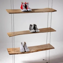 Expositores Para Tiendas>DecoWoerner Estantería De Pared Con Cadena 3 Piezas, 100 Cm De Ancho marrón