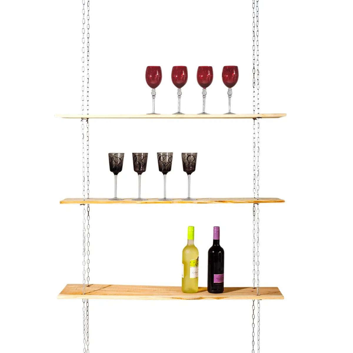 Expositores Para Tiendas>DecoWoerner Estantería De Pared Con Cadena 3 Piezas, 100 Cm De Ancho marrón