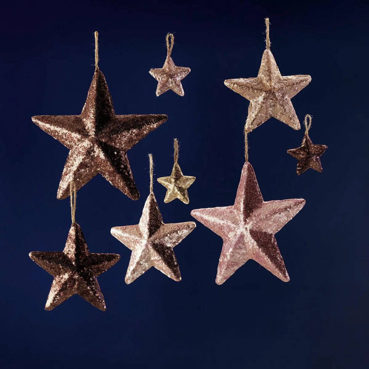 Estrella De Navidad>DecoWoerner Estrella Con Lentejuelas Ø 22 Cm, 2 Piezas, da rosa