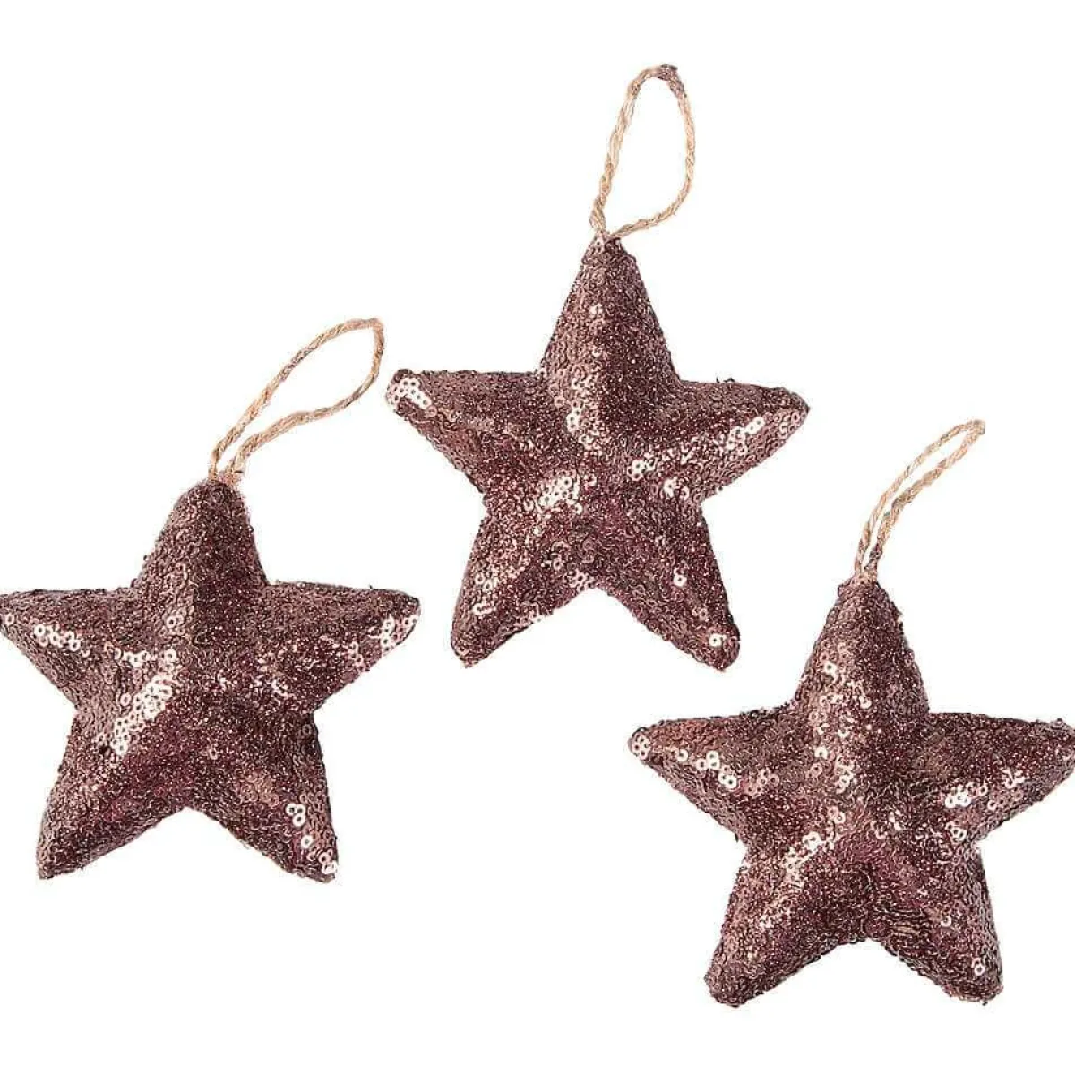 Estrella De Navidad>DecoWoerner Estrella Con Lentejuelas Ø 10 Cm, 3 Piezas, Nougat marrón