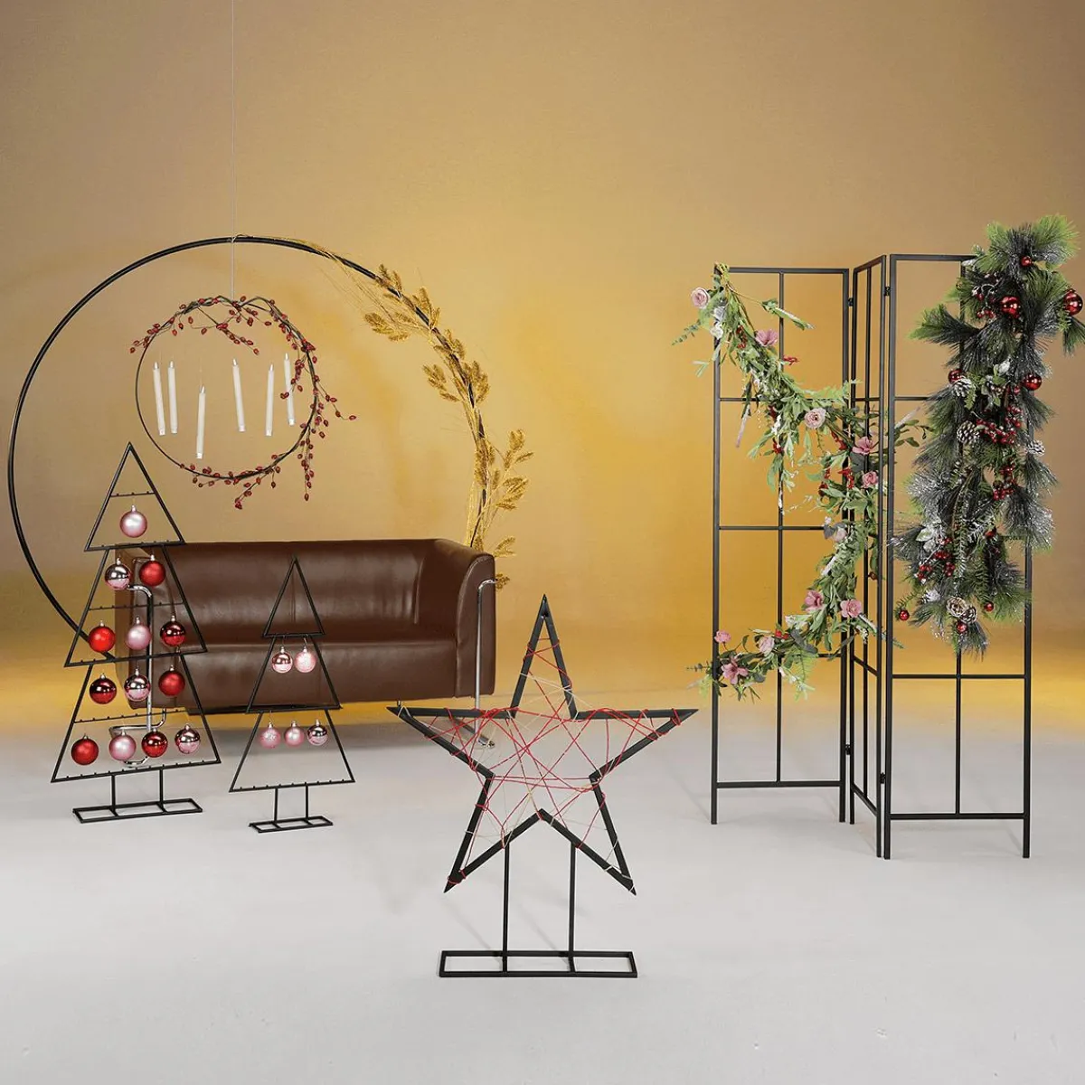 Estrella De Navidad>DecoWoerner Estrella De Metal Altura 80 Cm negro
