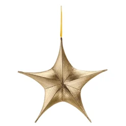 Estrella De Navidad>DecoWoerner Estrella Dorada Plegable De Tela Decó Con Cremallera 110 Cm oro