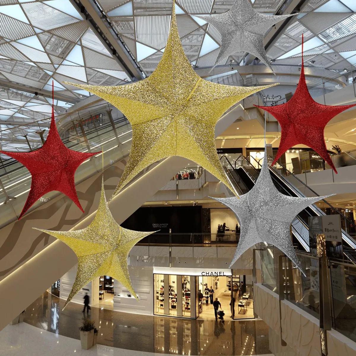 Estrella De Navidad>DecoWoerner Estrella Dorada Plegable Deco Con Cremallera, 40 Cm oro