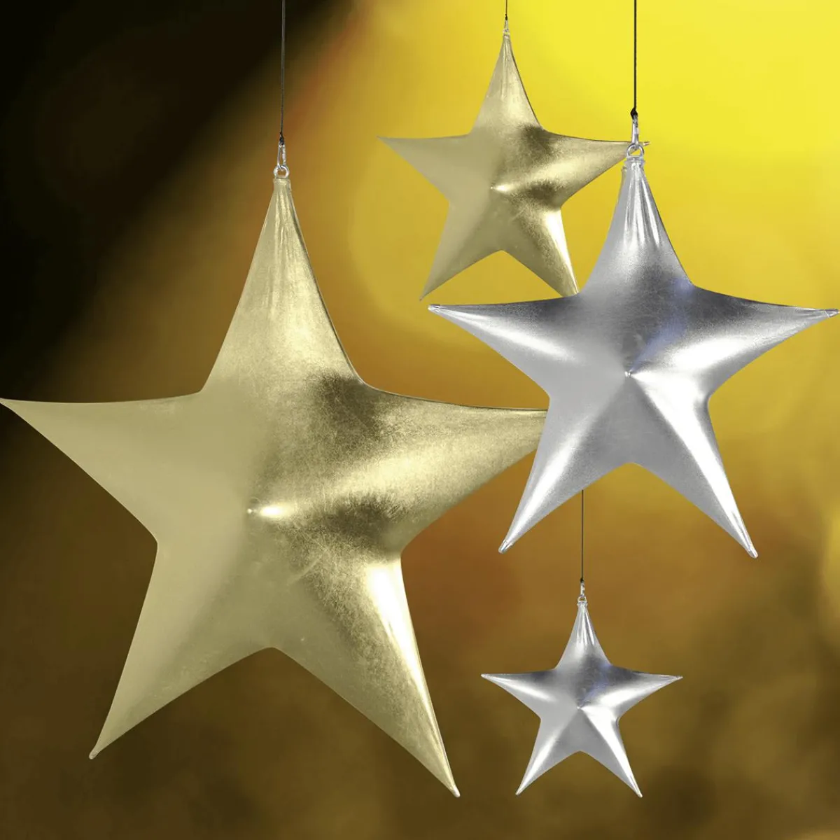 Decoración Temática|Decoración Navideña Xxl>DecoWoerner Estrella Extensible Ø 80 Cm, Ignífuga B1 plata