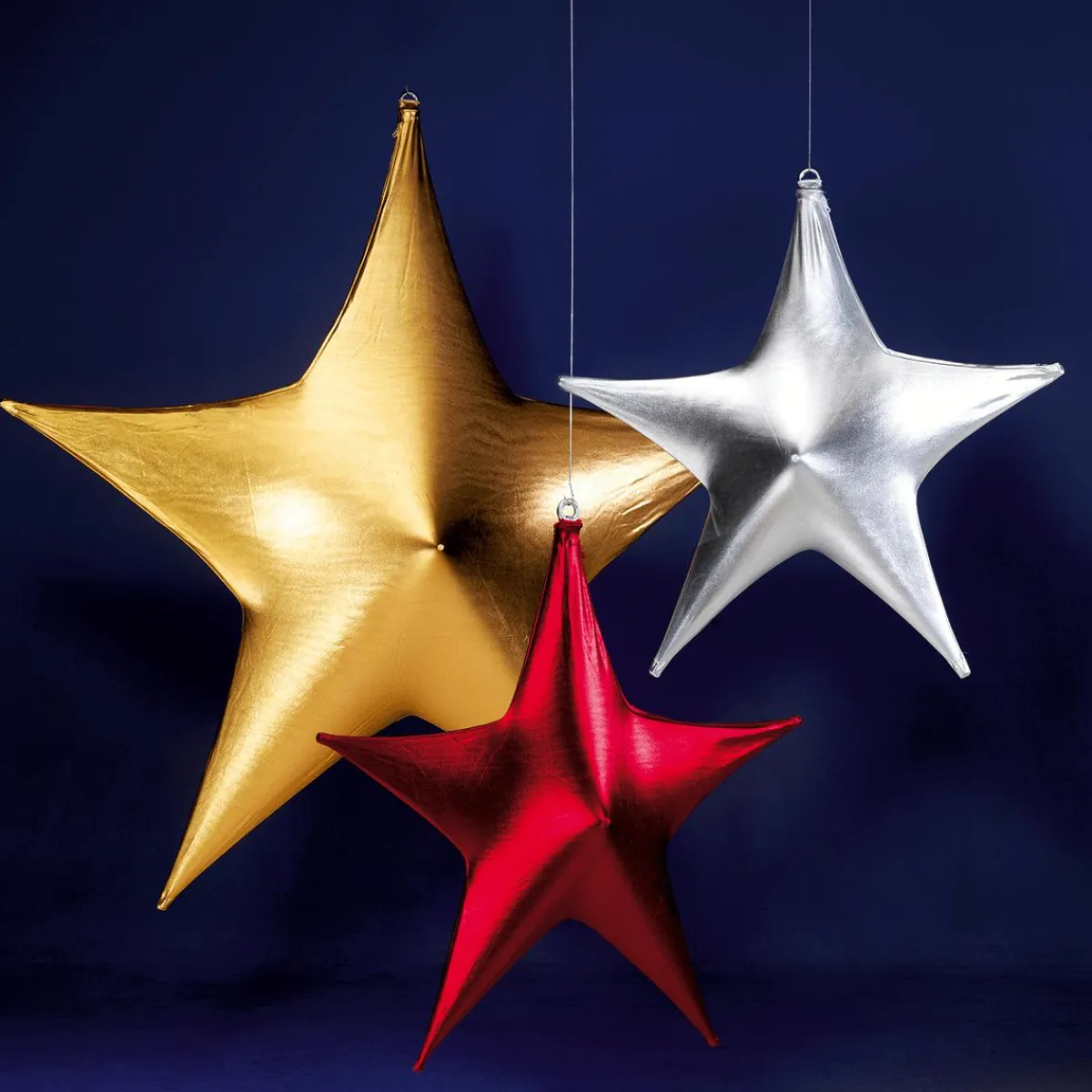 Decoración Temática|Decoración Navideña Xxl>DecoWoerner Estrella Extensible Ø 150 Cm, Ignífuga B1 plata