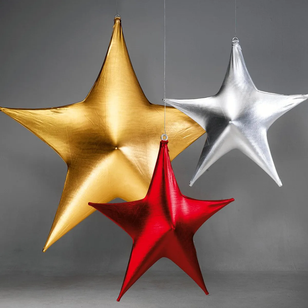 Decoración Temática|Decoración Navideña Xxl>DecoWoerner Estrella Extensible Ø 150 Cm, Ignífuga B1 plata