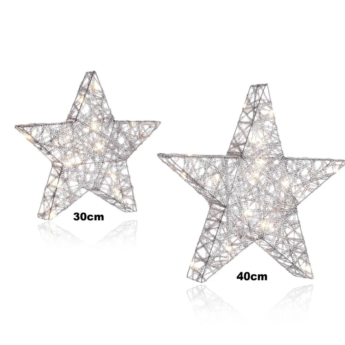 Luz Decorativa|Estrella De Navidad>DecoWoerner Estrella Metálica Decorativa LED De 30 Cm Que Funciona Con Pilas blanco