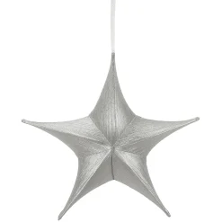 Decoración Temática|Decoración Navideña Xxl>DecoWoerner Estrella Plegable De Tela Decorativa En Metalizada Con Cremallera plata