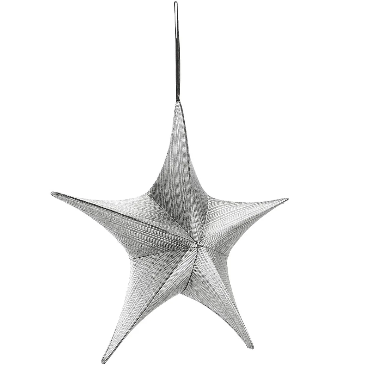 Estrella De Navidad>DecoWoerner Estrella Plegable De Tela Deco Negro- Con Cremallera, 40 Cm plata