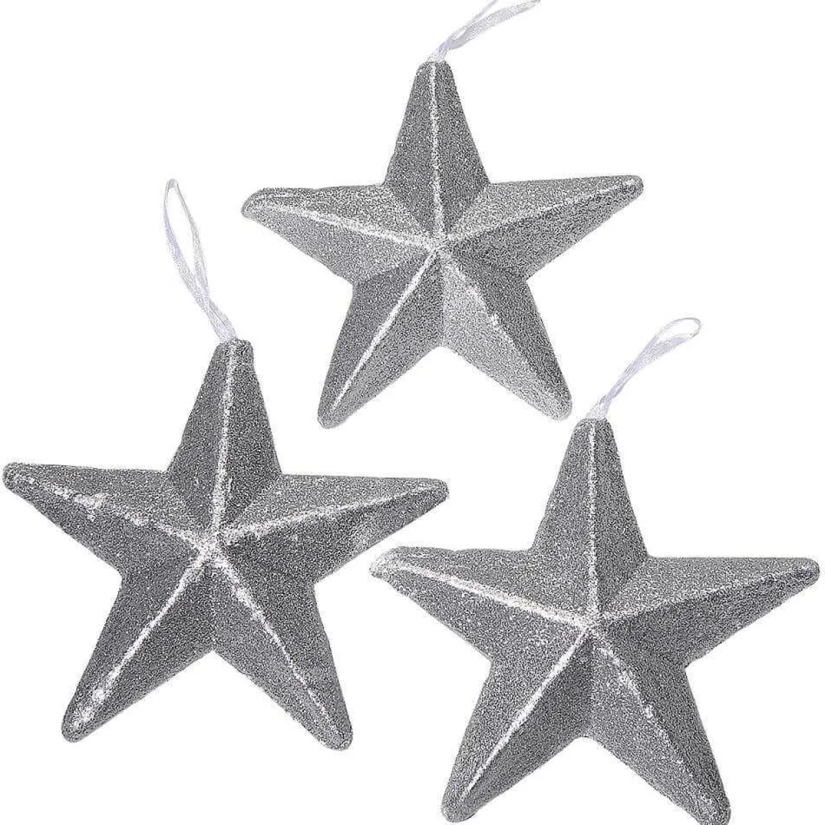 Estrella De Navidad>DecoWoerner Estrellas Brillantes Decorativas , Ø 20 Cm, 3 Piezas plata