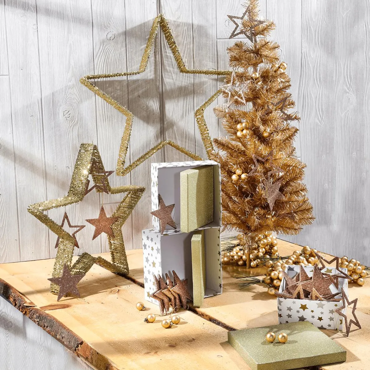 Estrella De Navidad>DecoWoerner Estrellas Decorativas 2 Piezas Ø 40-50 Cm oro