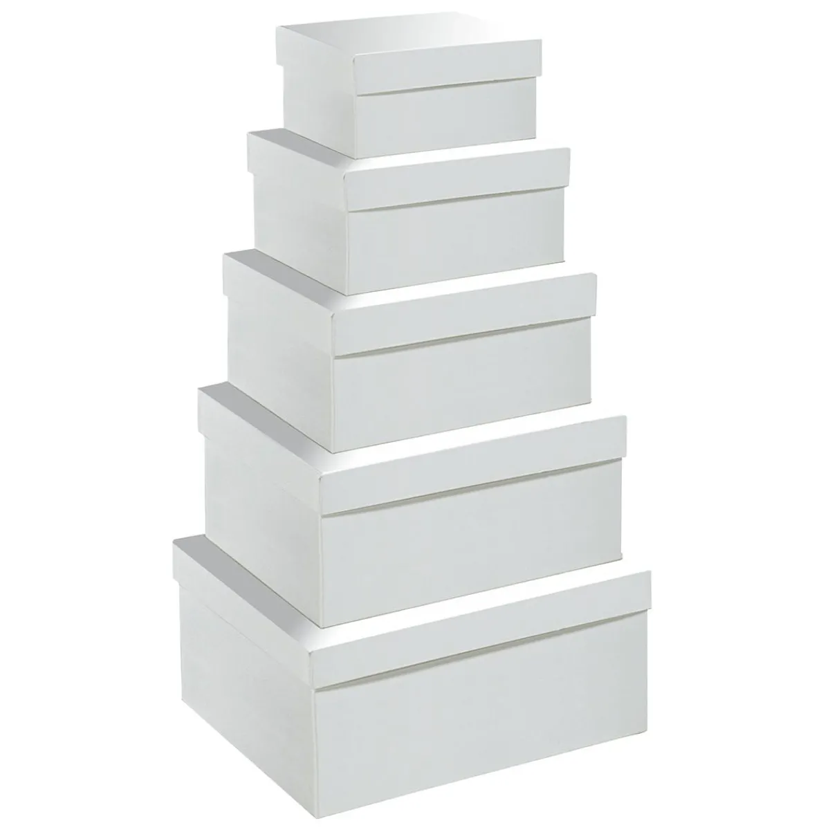 Cajas De Regalo>DecoWoerner Estuche Regalo Con Tapa Metalizado 5pcs. blanco