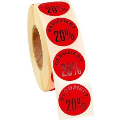 Etiquetaje|Material De Rebajas>DecoWoerner Etiquetas Promocionales 20%, 1000 Piezas rojo