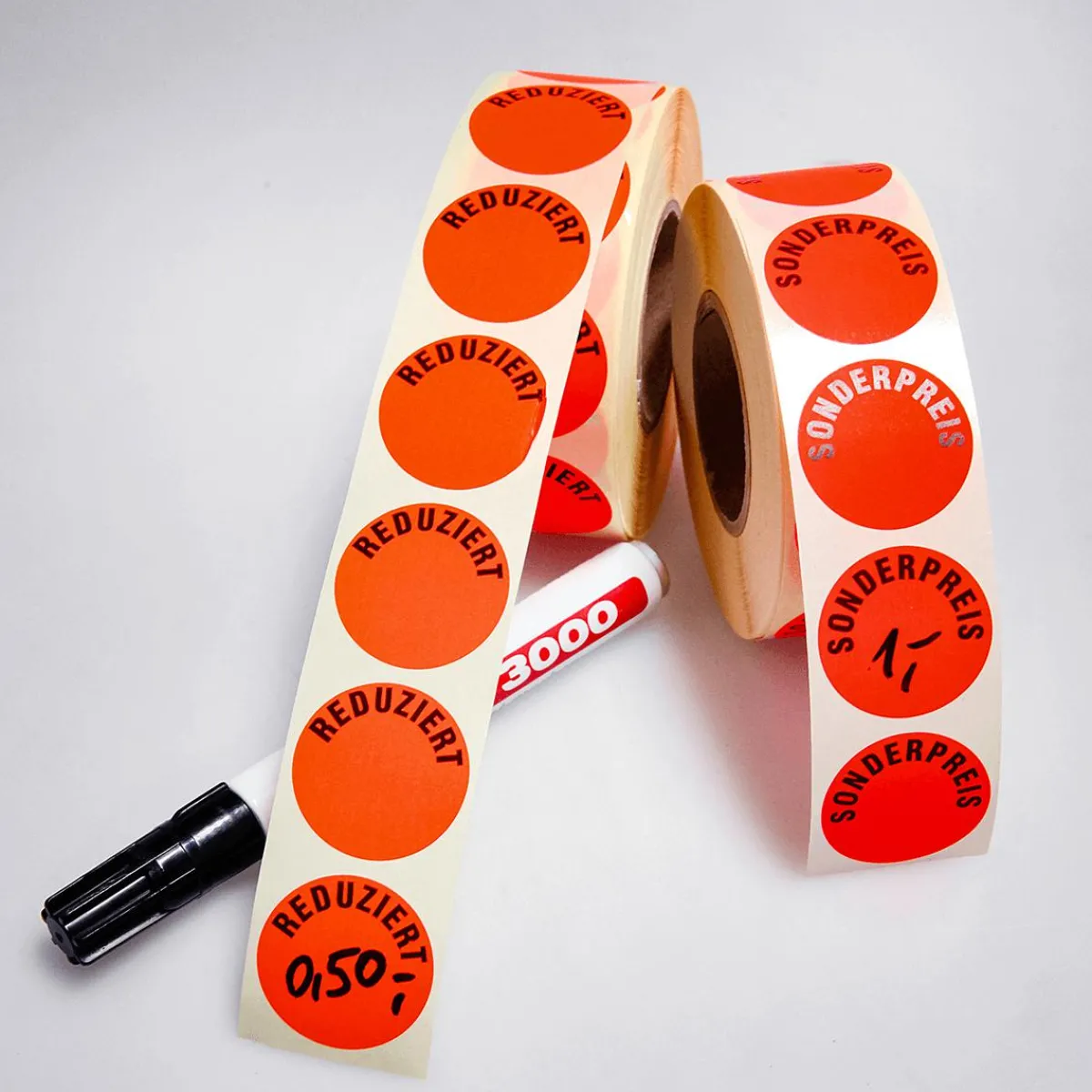 Etiquetaje|Material De Rebajas>DecoWoerner Etiquetas Promocionales Para Etiquetar Descuento, 1000 Piezas rojo