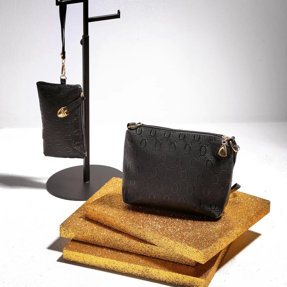 Expositores Para Tiendas>DecoWoerner Expositor De Accesorios 2 Brazo, Extensible 39 - 70 Cm negro