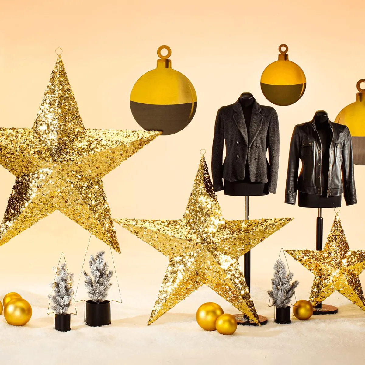 Decoración Navideña Xxl>DecoWoerner Expositor De Bolas De Navidad 51 X 67 Cm Oro negro