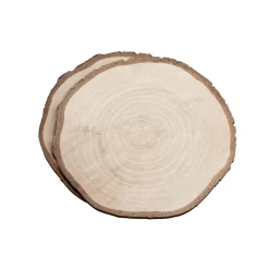 Expositores Para Tiendas|Decoración Temática>DecoWoerner Expositor De Discos De Madera Deco Impreso 23 Cm Ø Juego De 2 marrón