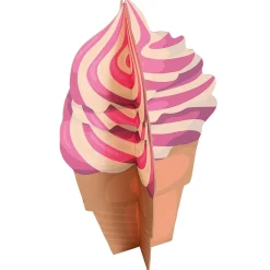 Decoración De Verano>DecoWoerner Expositor Decorativo Helado Suave, Altura 75 Cm rosa