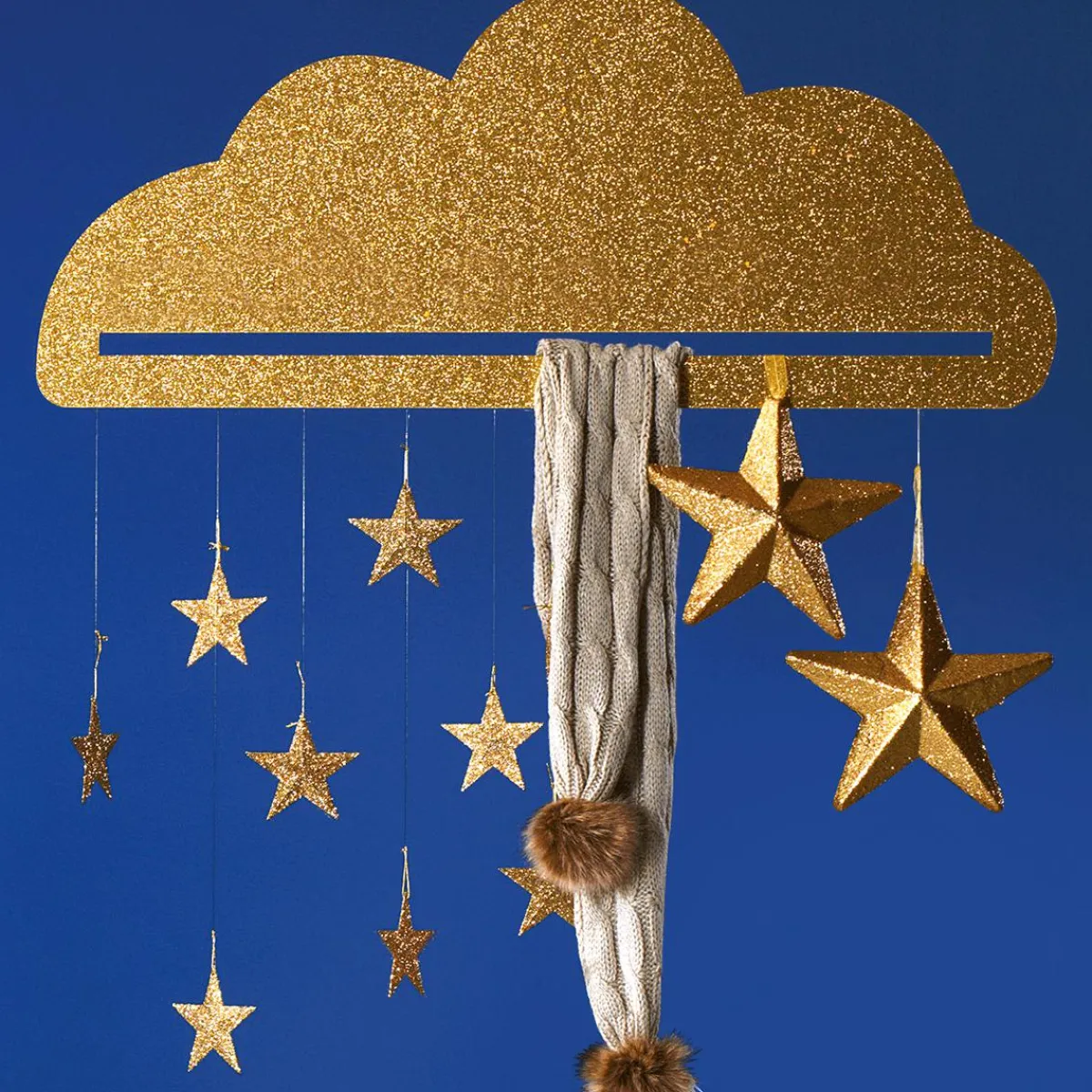 Decoración De Verano|Decoración De Primavera>DecoWoerner Expositor Decorativo Nube 95 Cm oro