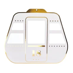 Decoración De Invierno>DecoWoerner Expositor Góndola Blanco / Dorado 38 X 31 Cm