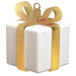 Decoración De Invierno|Figuras De Navidad>DecoWoerner Expositor Regalo Blanco Con Lazo Dorado multicolor