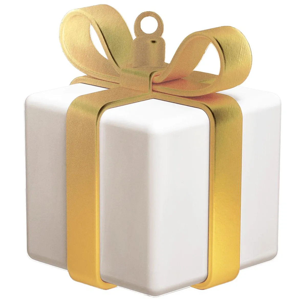 Decoración De Invierno|Figuras De Navidad>DecoWoerner Expositor Regalo Blanco Con Lazo Dorado multicolor