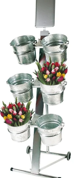 Expositores Para Tiendas>DecoWoerner Expositores De Venta Para Flores Cortadas, 6 Cubos plata