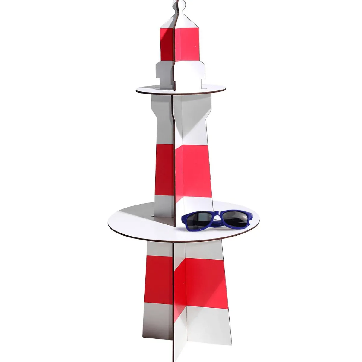 Decoración De Verano>DecoWoerner Faro Decorativo De Madera, Altura 80 Cm rojo