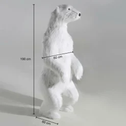 Decoración De Animales|Decoración De Invierno>DecoWoerner Figura Animal De Tamaño Natural Oso Polar, Altura: 190 Cm blanco