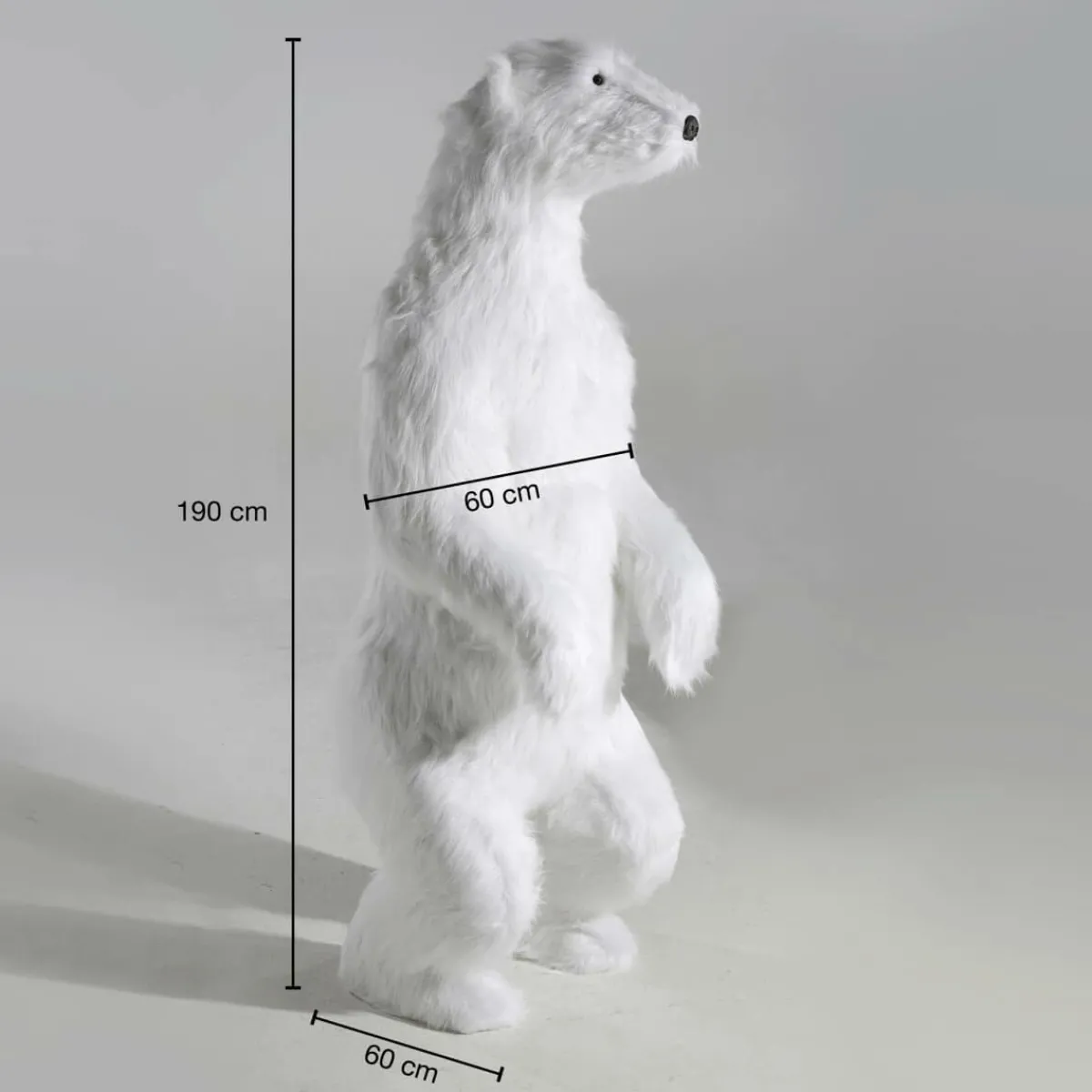 Decoración De Animales|Decoración De Invierno>DecoWoerner Figura Animal De Tamaño Natural Oso Polar, Altura: 190 Cm blanco