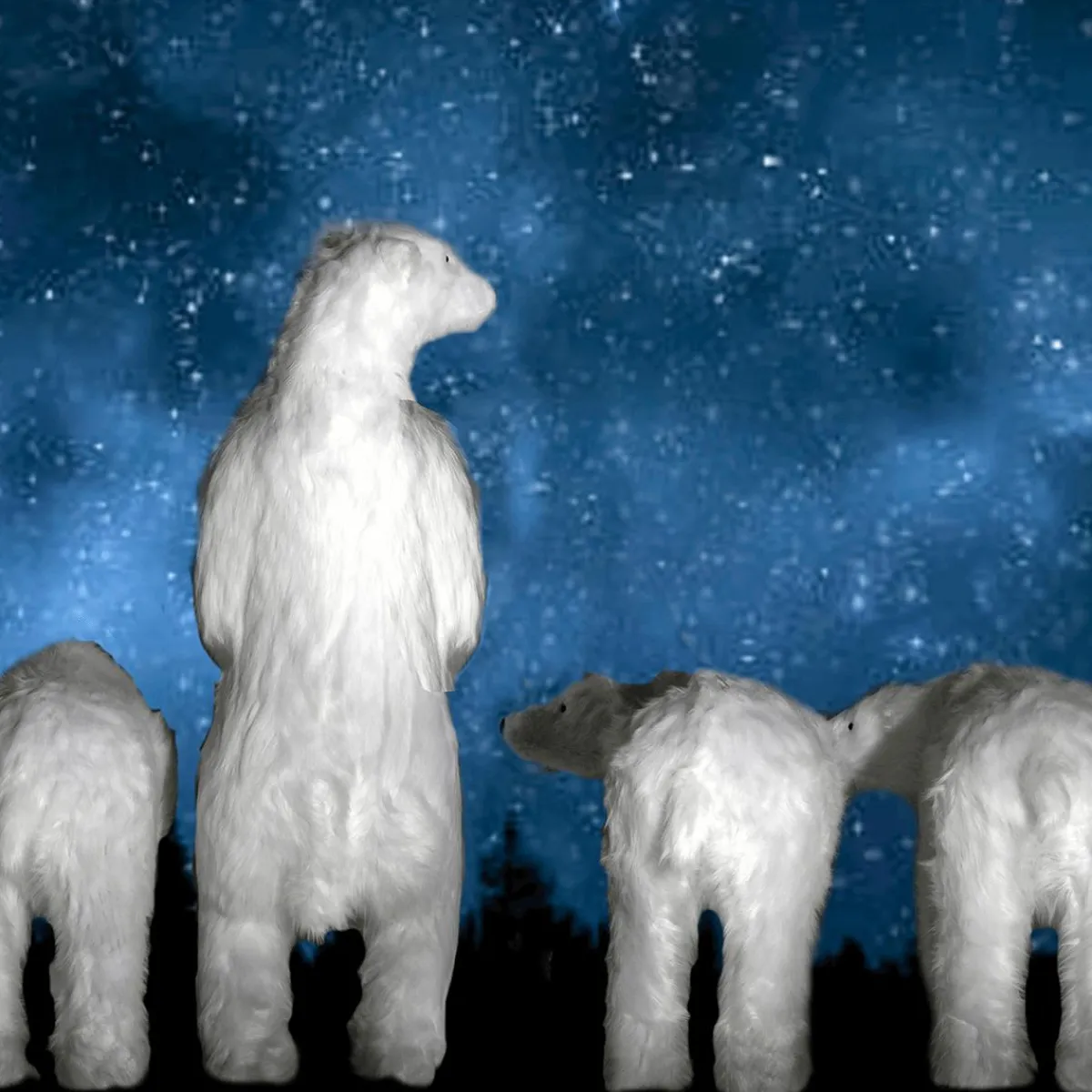 Decoración De Animales|Decoración De Invierno>DecoWoerner Figura Animal De Tamaño Natural Oso Polar, Altura: 190 Cm blanco