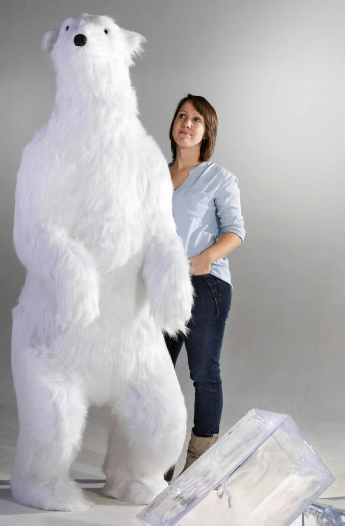 Decoración De Animales|Decoración De Invierno>DecoWoerner Figura Animal De Tamaño Natural Oso Polar, Altura: 190 Cm blanco