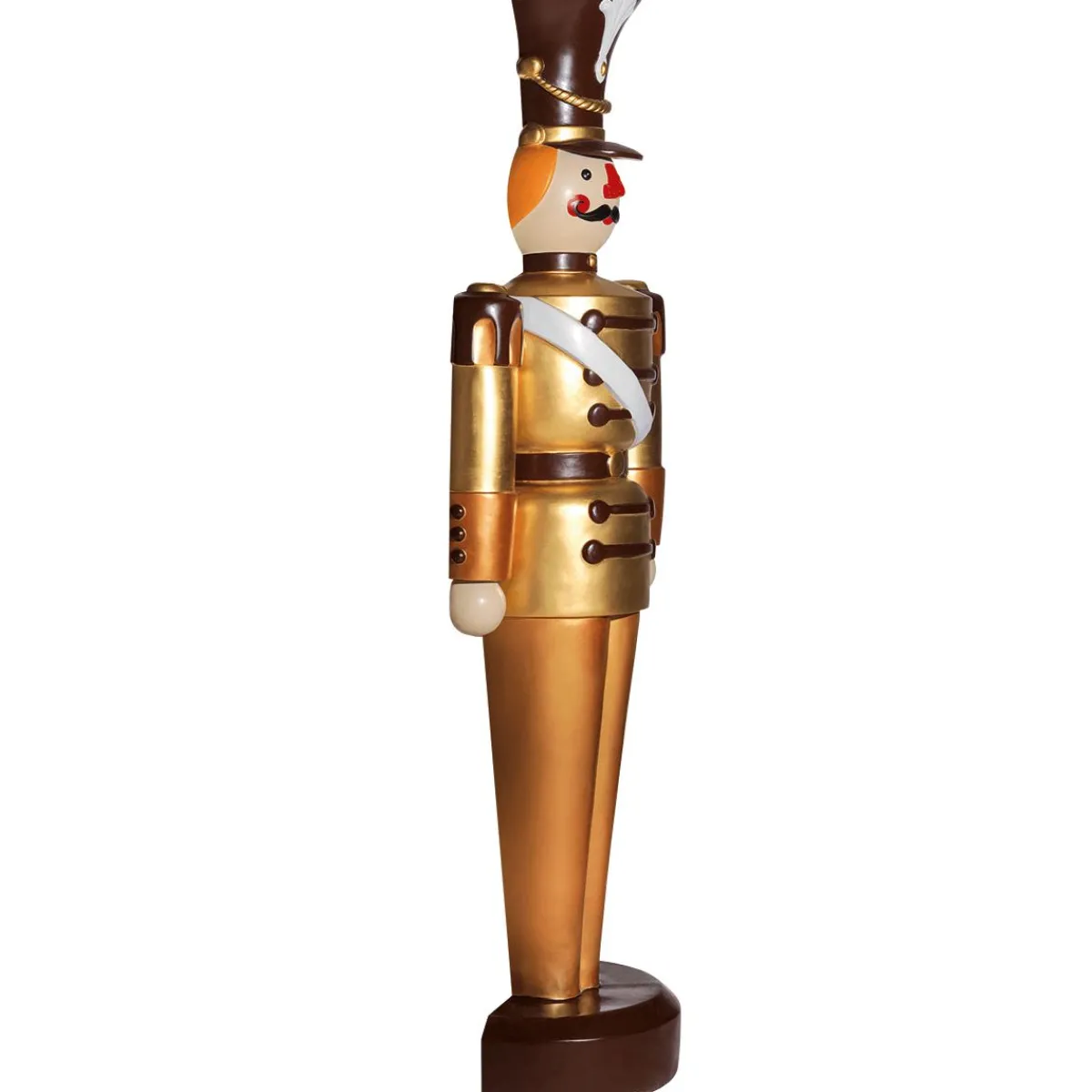 Decoración Navideña Xxl|Figuras De Navidad>DecoWoerner Figura De Soldado 185 Cm, Dorada-marrón, Mitad Plástico oro