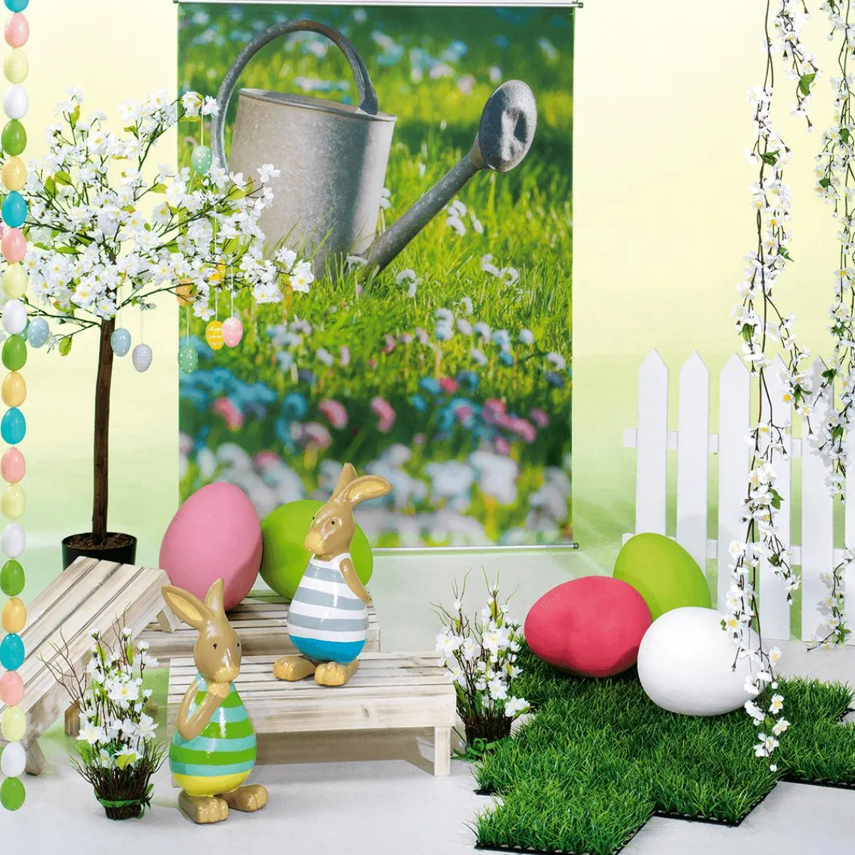 Decoración De Animales|Decoración De Pascua>DecoWoerner Figura Decorativa Conejo De Pascua , 39 Cm verde
