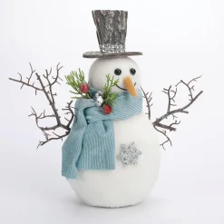 Decoración De Invierno|Figuras De Navidad>DecoWoerner Figura Decorativa Muñeco De Nieve 22 Cm blanco