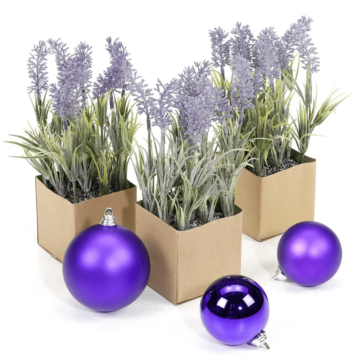 Plantas De Interior|Flores Artificiales>DecoWoerner Flor Artificial De Lavanda En Maceta De Papel 20 Cm violeta