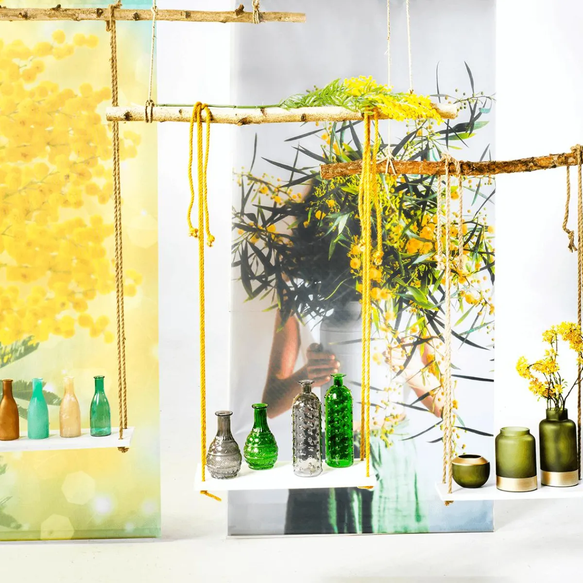 Decoración De Primavera|Flores Artificiales>DecoWoerner Flor Artificial Mimosa 84 Cm Amarilla amarillo