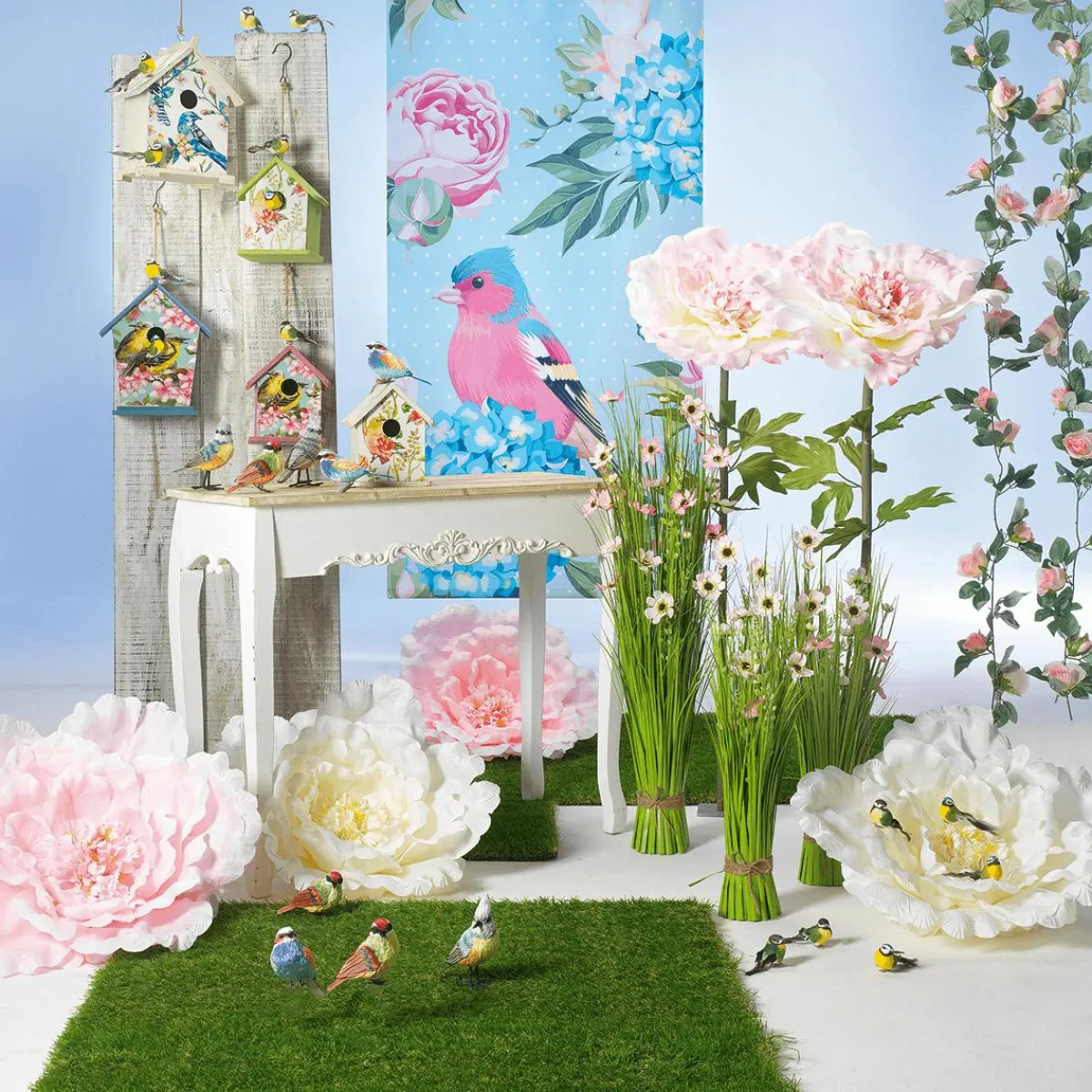 Decoración De Primavera|Cabezas De Flores Artificiales>DecoWoerner Flor De Peonía XL 65 Cm Ø, rosa