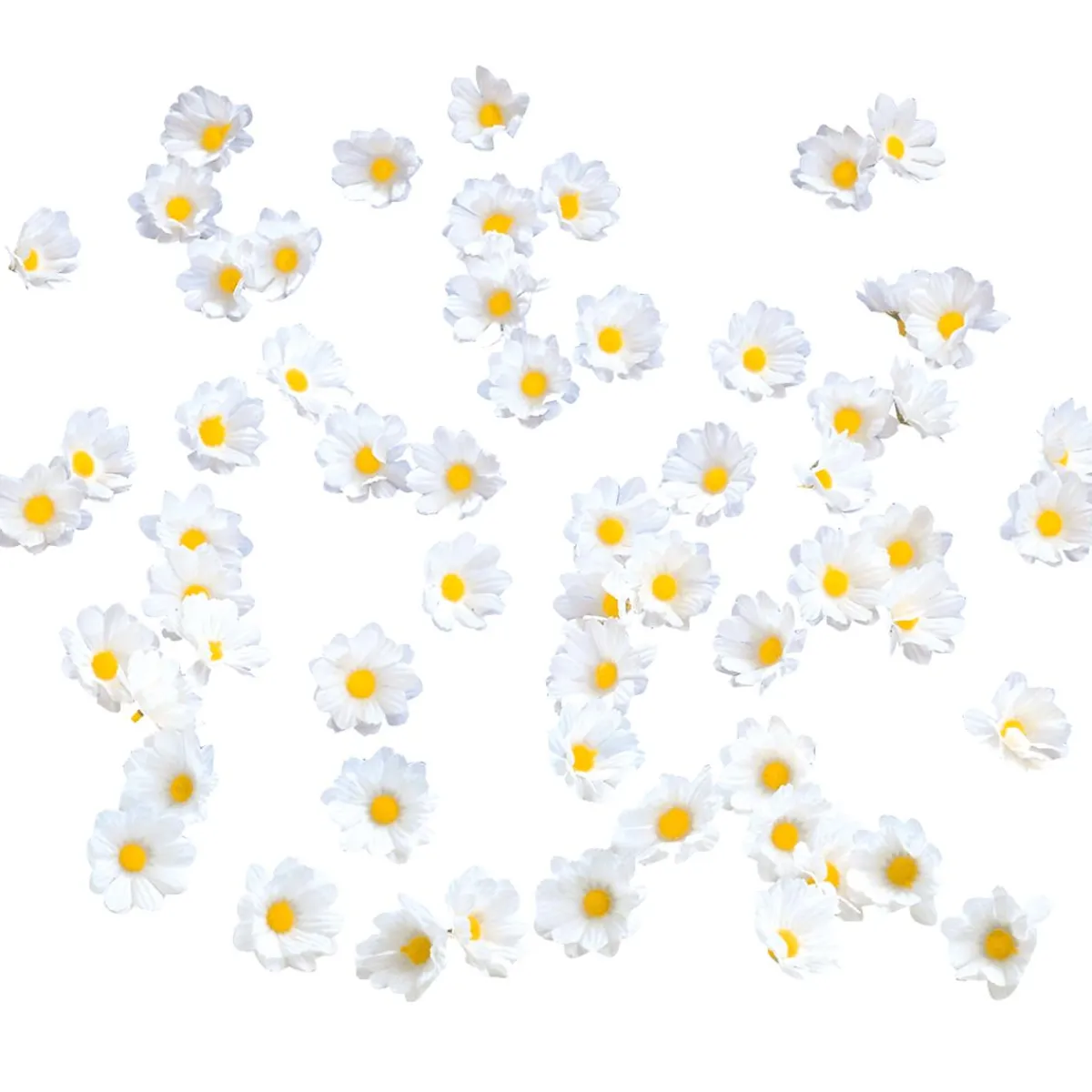 Decoración Dispersa|Decoración De Primavera>DecoWoerner Flores De Margaritas Decorativas, 72 Piezas blanco
