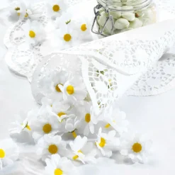 Decoración Dispersa|Decoración De Primavera>DecoWoerner Flores De Margaritas Decorativas, 72 Piezas blanco