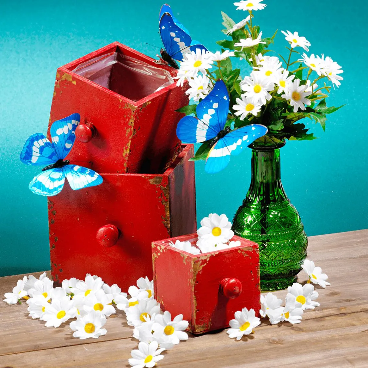 Decoración Dispersa|Decoración De Primavera>DecoWoerner Flores De Margaritas Decorativas, 72 Piezas blanco
