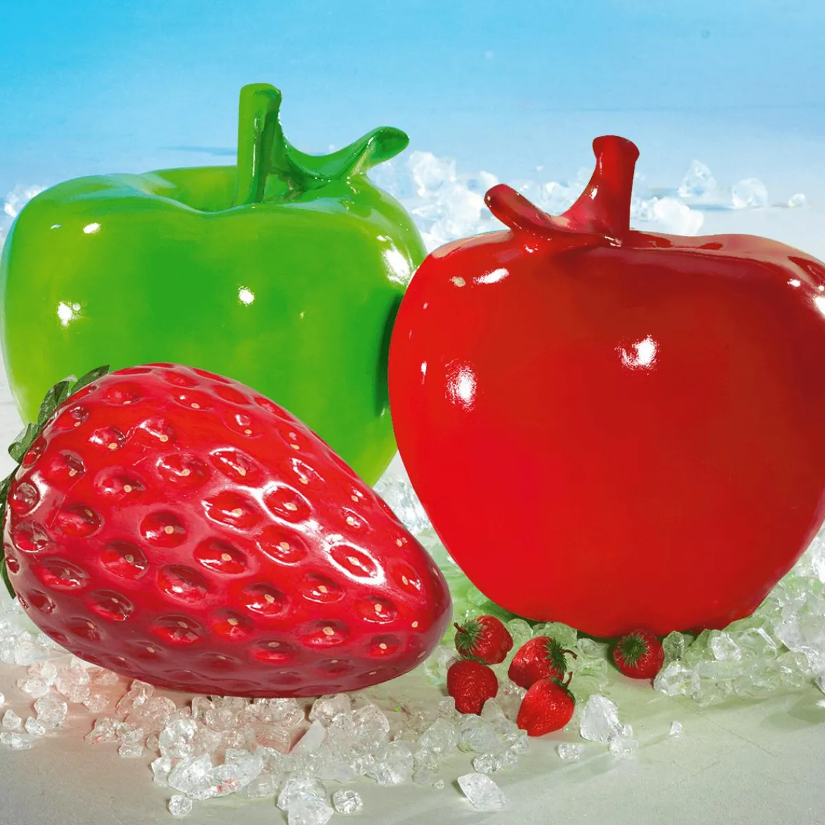 Decoración De Primavera|Chupetes Xxl>DecoWoerner Fresa XXL Alimento De Imitación 40 Cm Ø 30 Cm rojo
