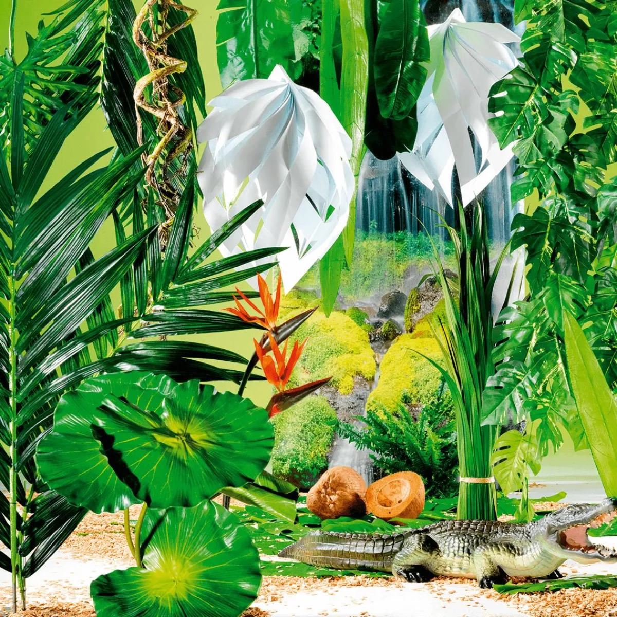 Decoración De Verano|Hojas>DecoWoerner Fronda De Areca Gigante Decorativa, Longitud 180 Cm verde
