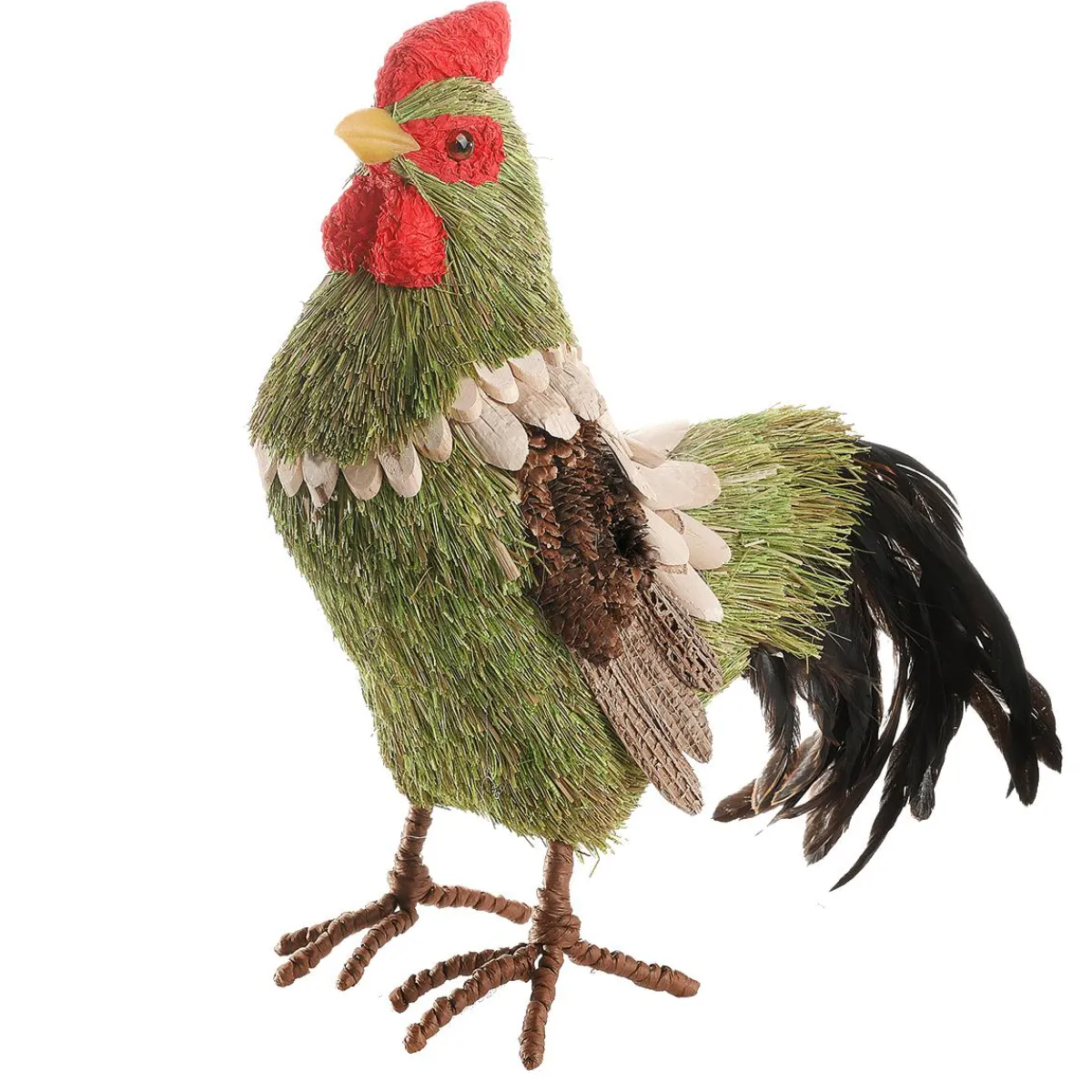 Decoración De Animales|Decoración De Pascua>DecoWoerner Gallo Decorativo De 21 Cm De Altura verde