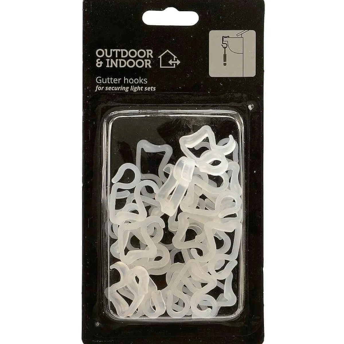 Ayudas Y Herramientas De Decoración>DecoWoerner Gancho De Canaletas Para Cadenas De Luces, 24 Piezas blanco