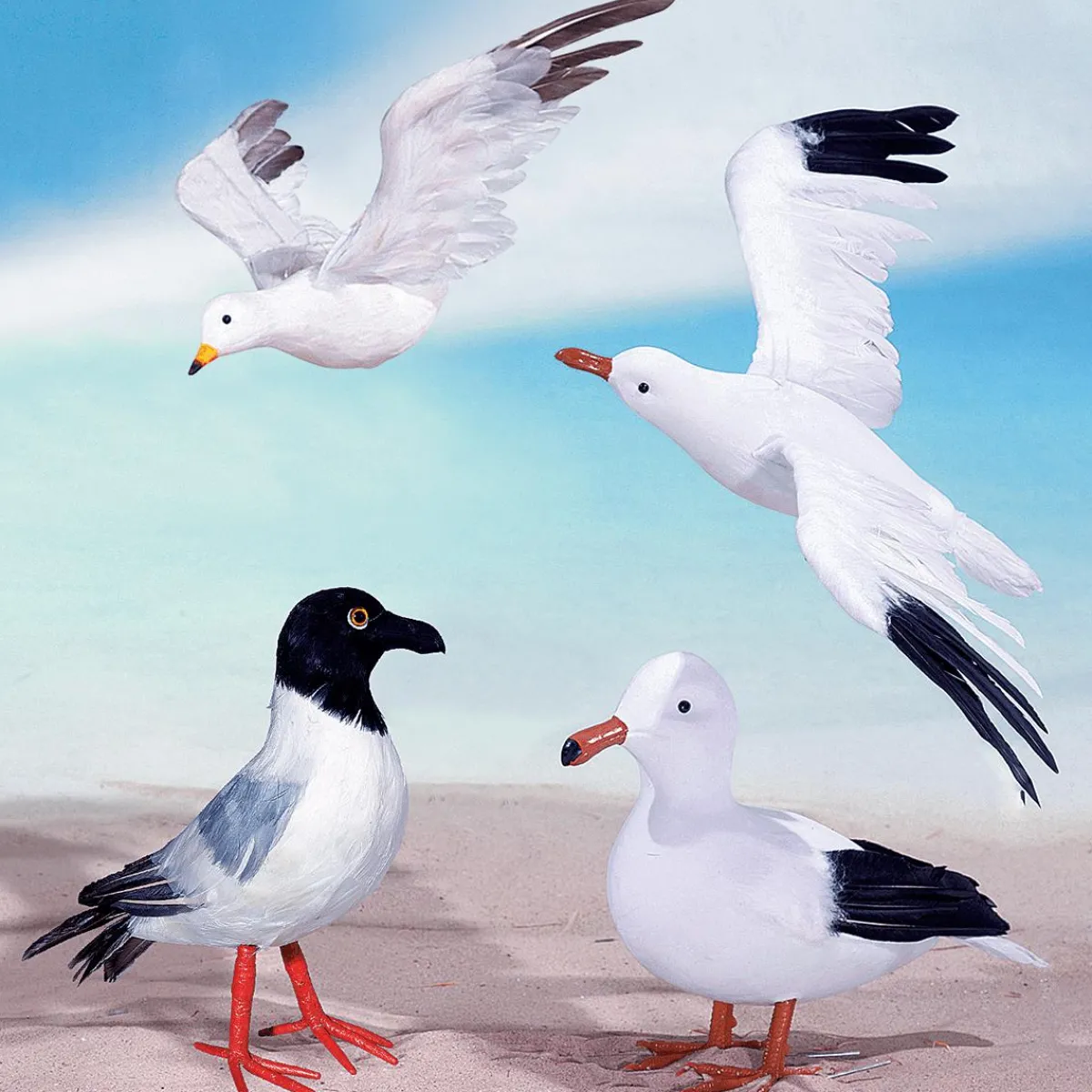 Decoración De Animales|Decoración De Verano>DecoWoerner Gaviota Decorativa De Pie, Altura: 28 Cm blanco