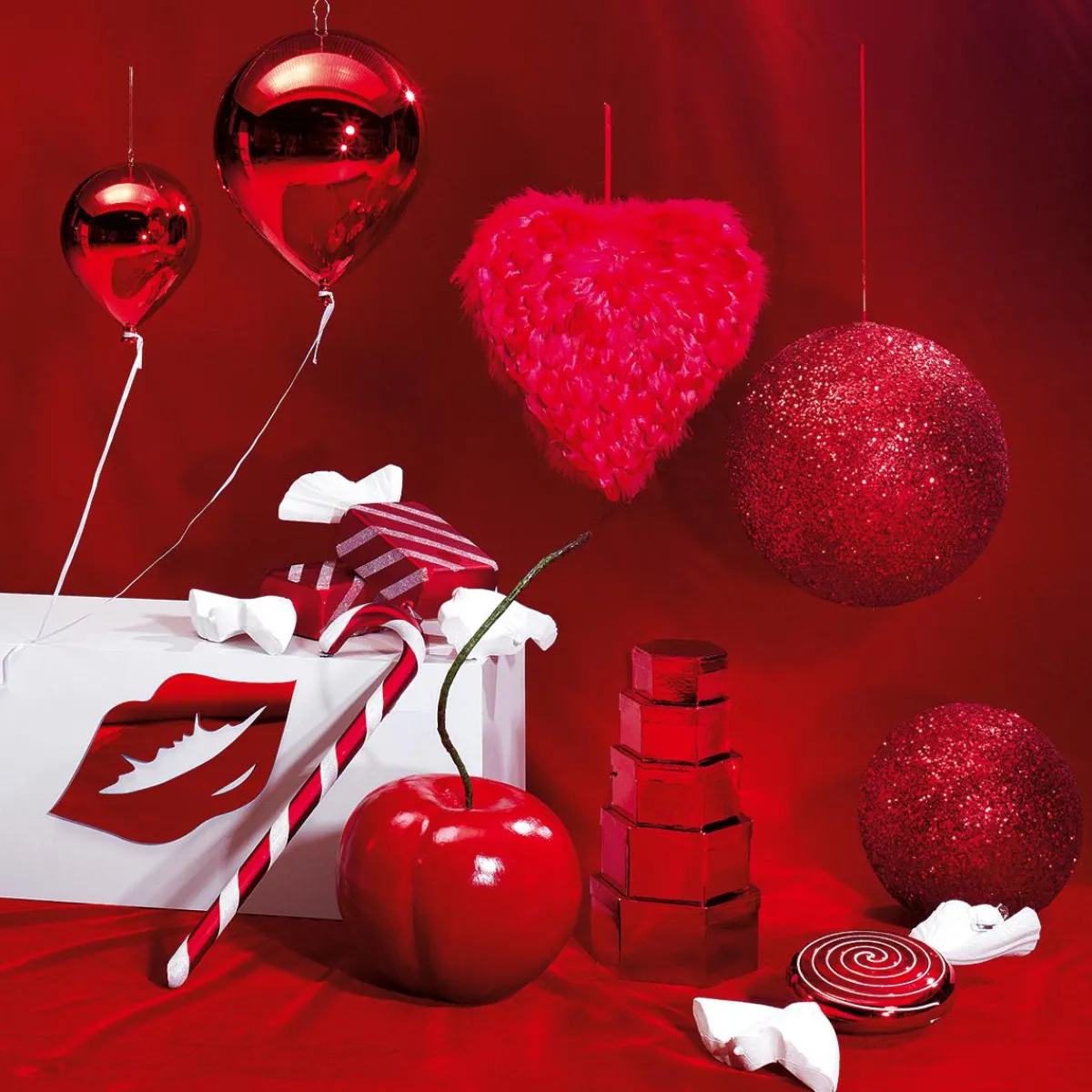 Decoración Temática|Decoración De Primavera>DecoWoerner Globo De Plástico Metálico Ø 20 Cm rojo
